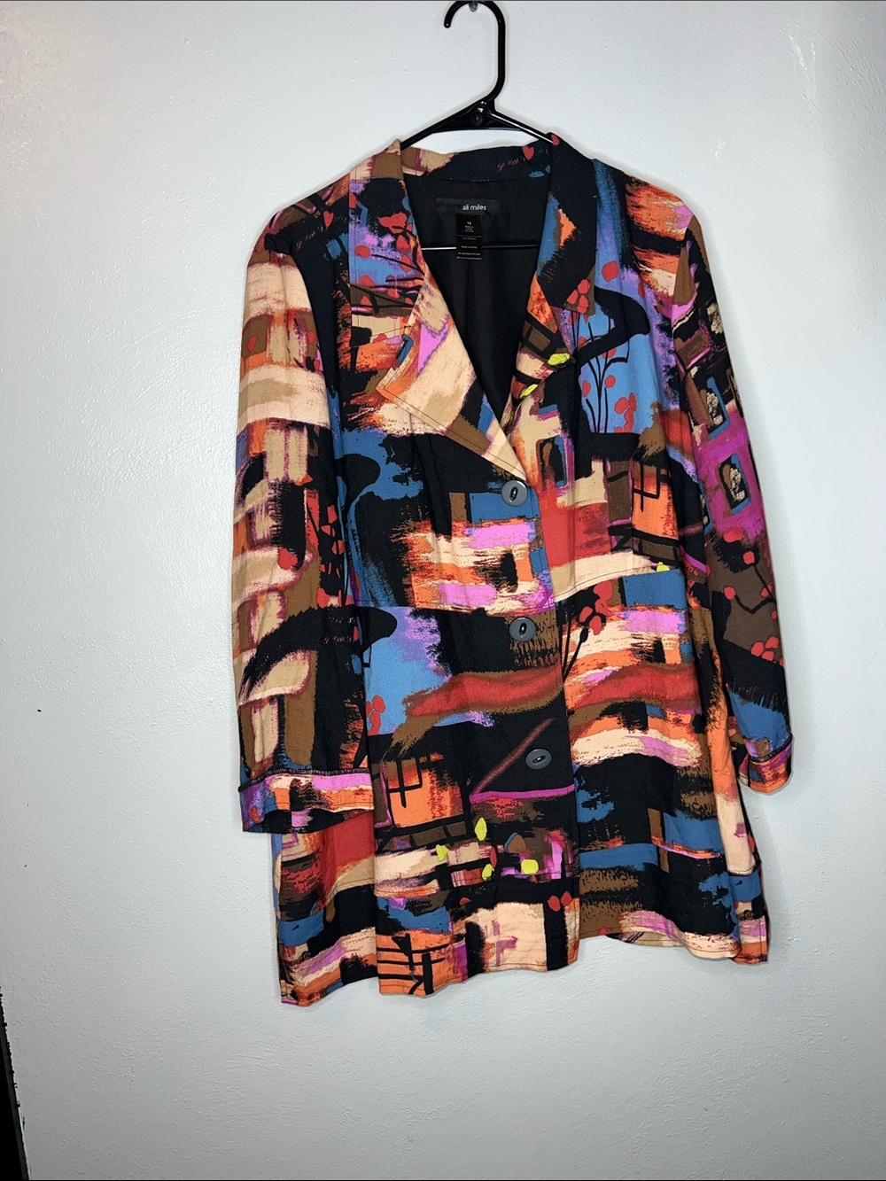 Ali Miles Abstract Print Button-Front Women's Jacket